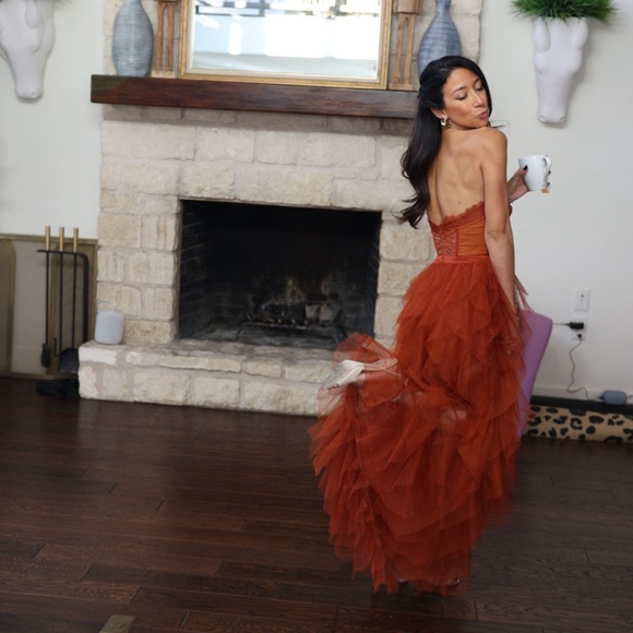 For Love And Lemons High Low Orange Dress - Picture 3 of 4